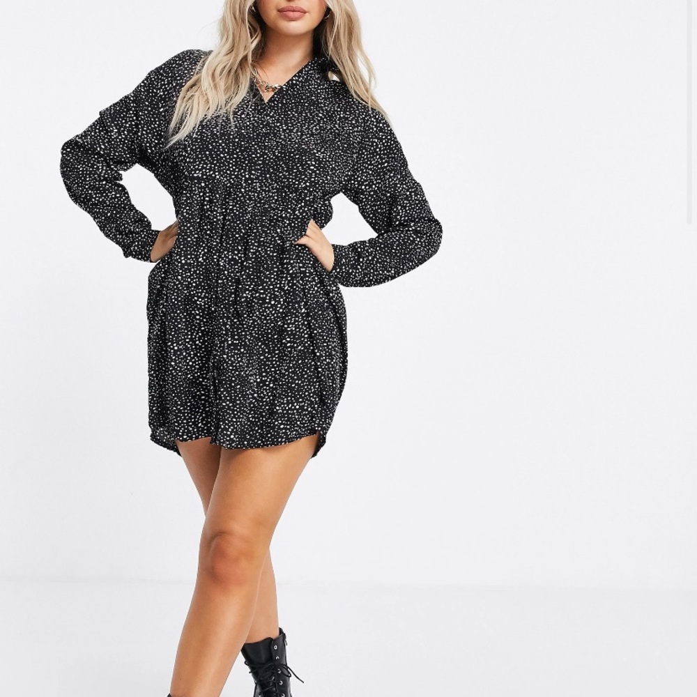 Black and white mock mini ASOS dress